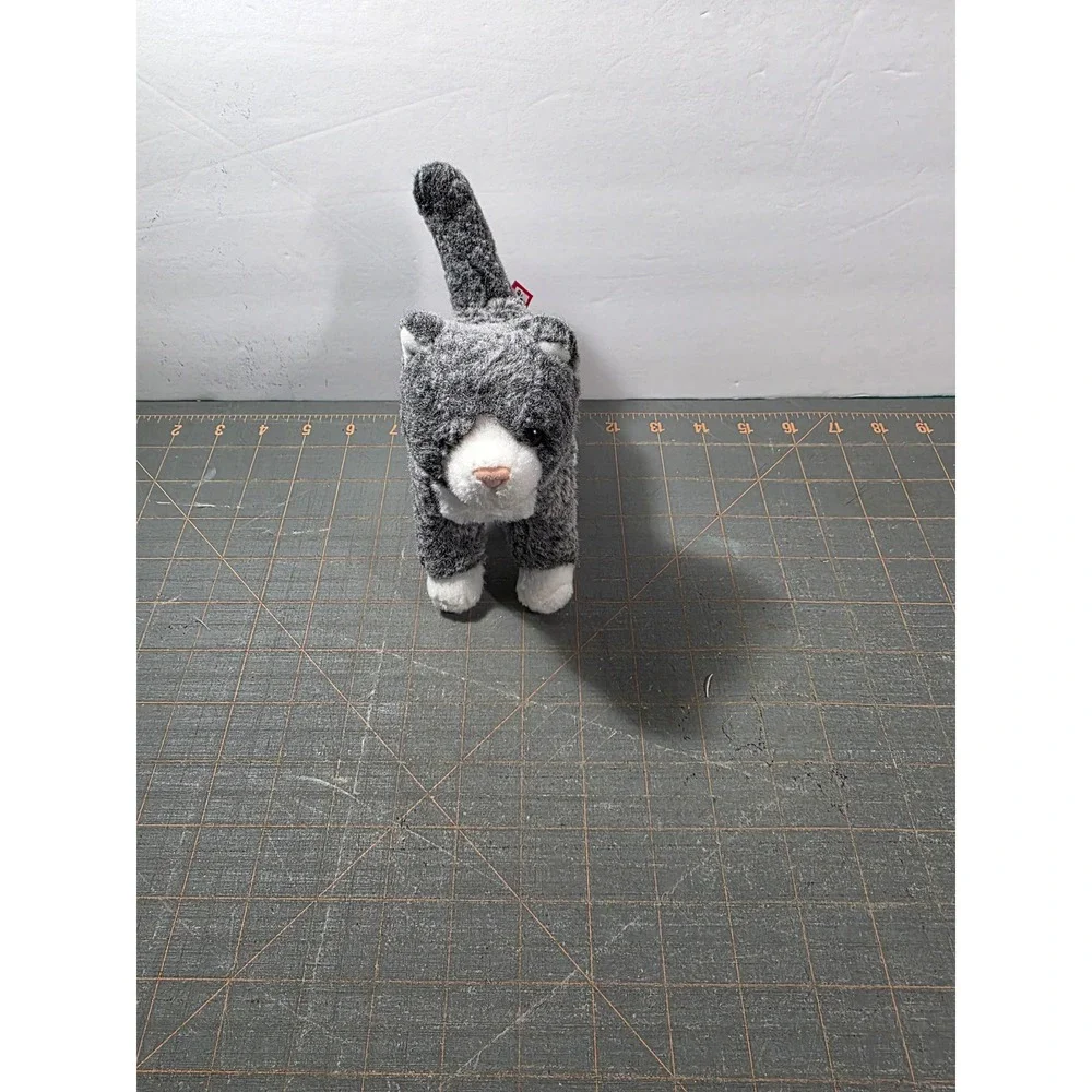 Douglas Plush Cat Grey White Stuffed Animal Kitten Standing 8 Inch Small